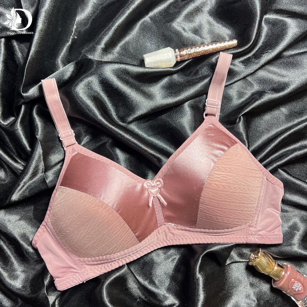 Full Coverage Satin Panel Bra with Back Closure & Supportive Straps
