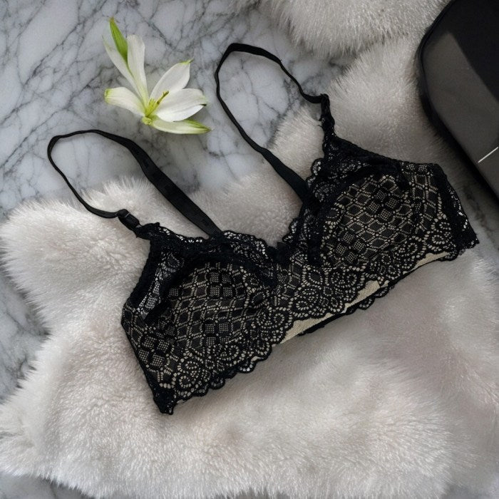 Dazzling Desires Premium Lace Bralette – Unlined Elegance for Everyday Glam