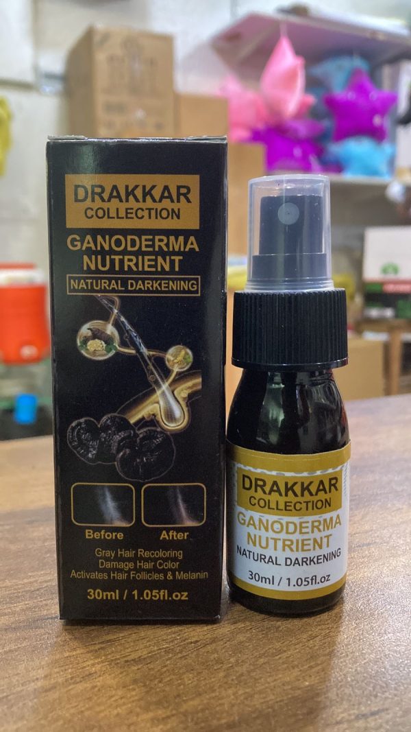 Anti-greying Hair Spray , Drakkar Spray For Hair, Organic Ganoderma, Inverted Essence For Grey Hair, Darkens Your Hair Naturally Without Damaging (30ml)