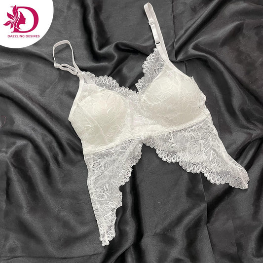 Dazzling Desires Elegant Lace Bralette – Soft Cup with Scalloped Hem