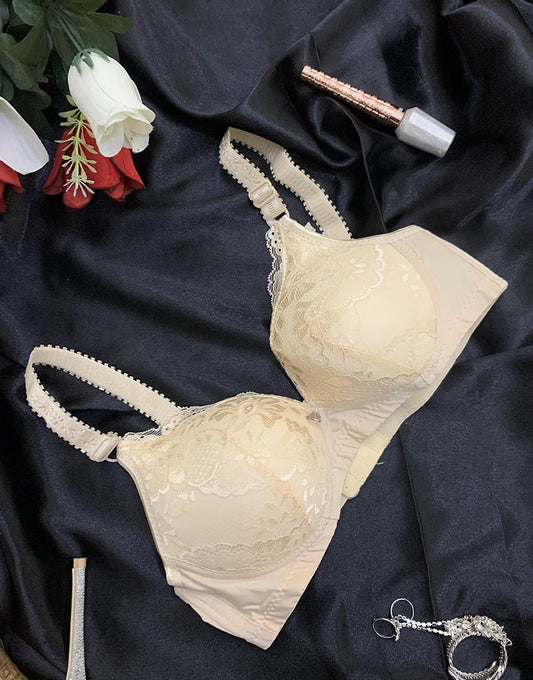Dazzling Desires Double-Padded Lace Elegance Bra with Back Closure