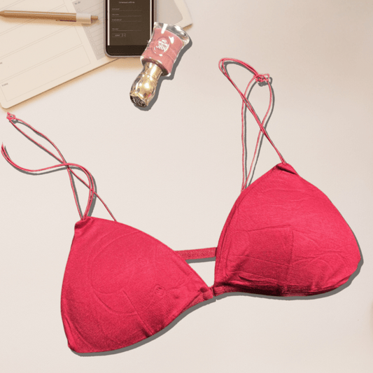 Elegant Front-Open Triangle Bra with Ultra-Thin Straps – No Back Closure