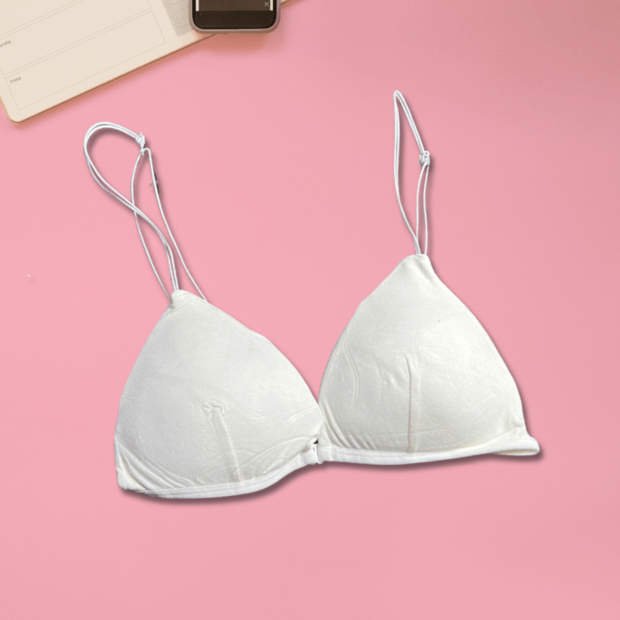 Elegant Front-Open Triangle Bra with Ultra-Thin Straps – No Back Closure