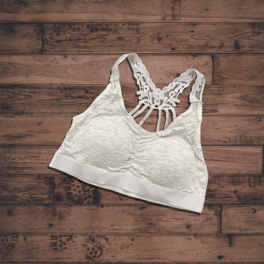 Dazzling Desires Cotton Lace Racerback Bra for Girls