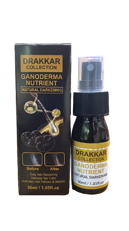 Anti-greying Hair Spray , Drakkar Spray For Hair, Organic Ganoderma, Inverted Essence For Grey Hair, Darkens Your Hair Naturally Without Damaging (30ml)